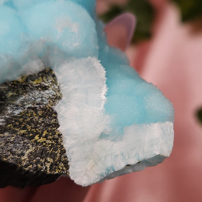 Blue aragonite specimen