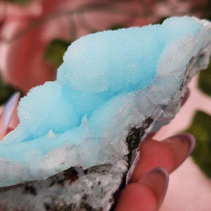 Blue aragonite specimen