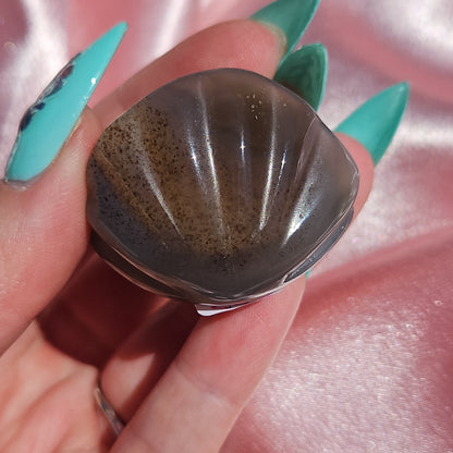Druzy agate clam