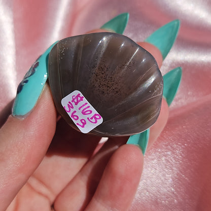 Druzy agate clam