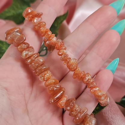 Sunstone chip bracelet