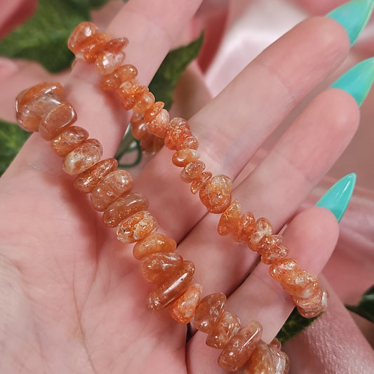 Sunstone chip bracelet