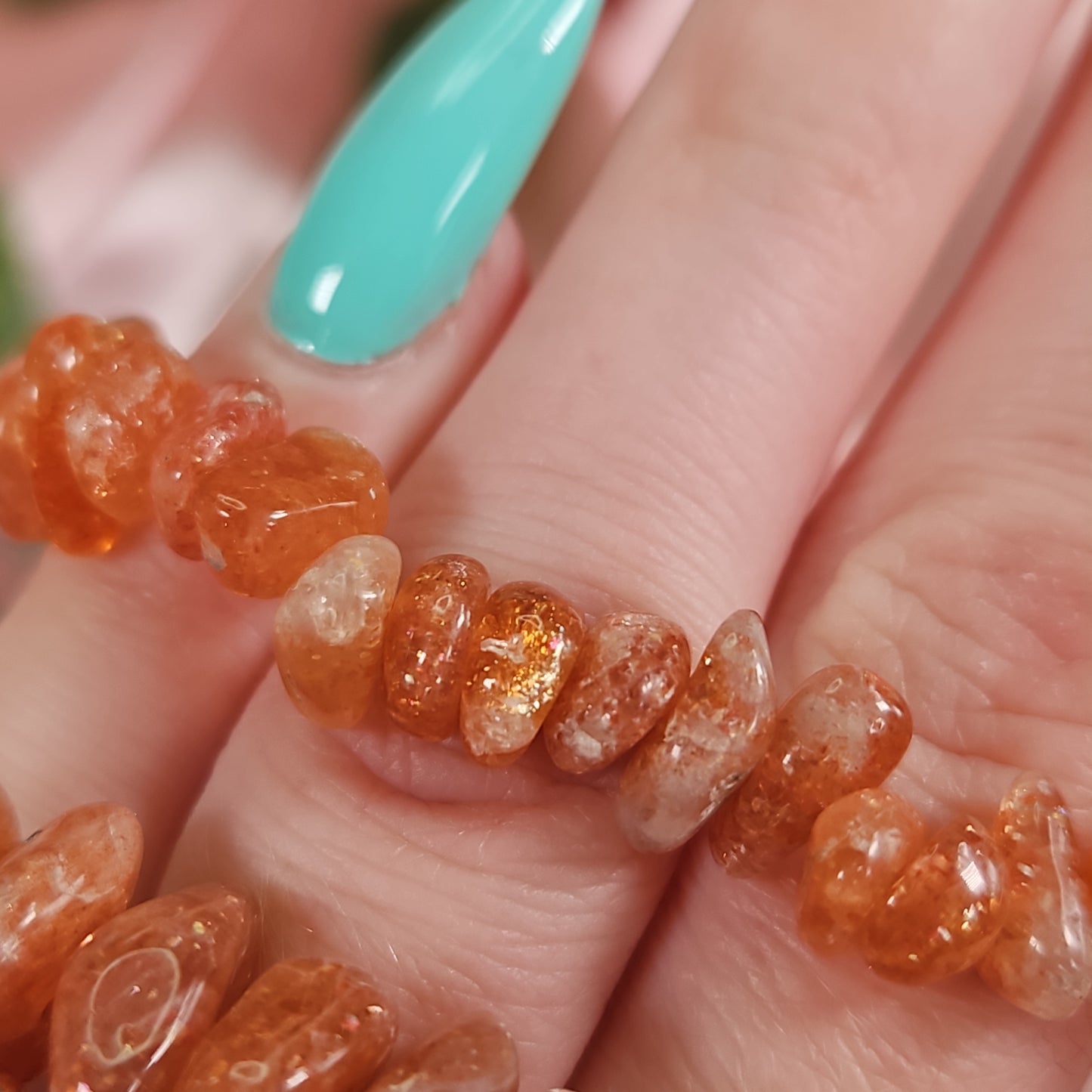 Sunstone chip bracelet