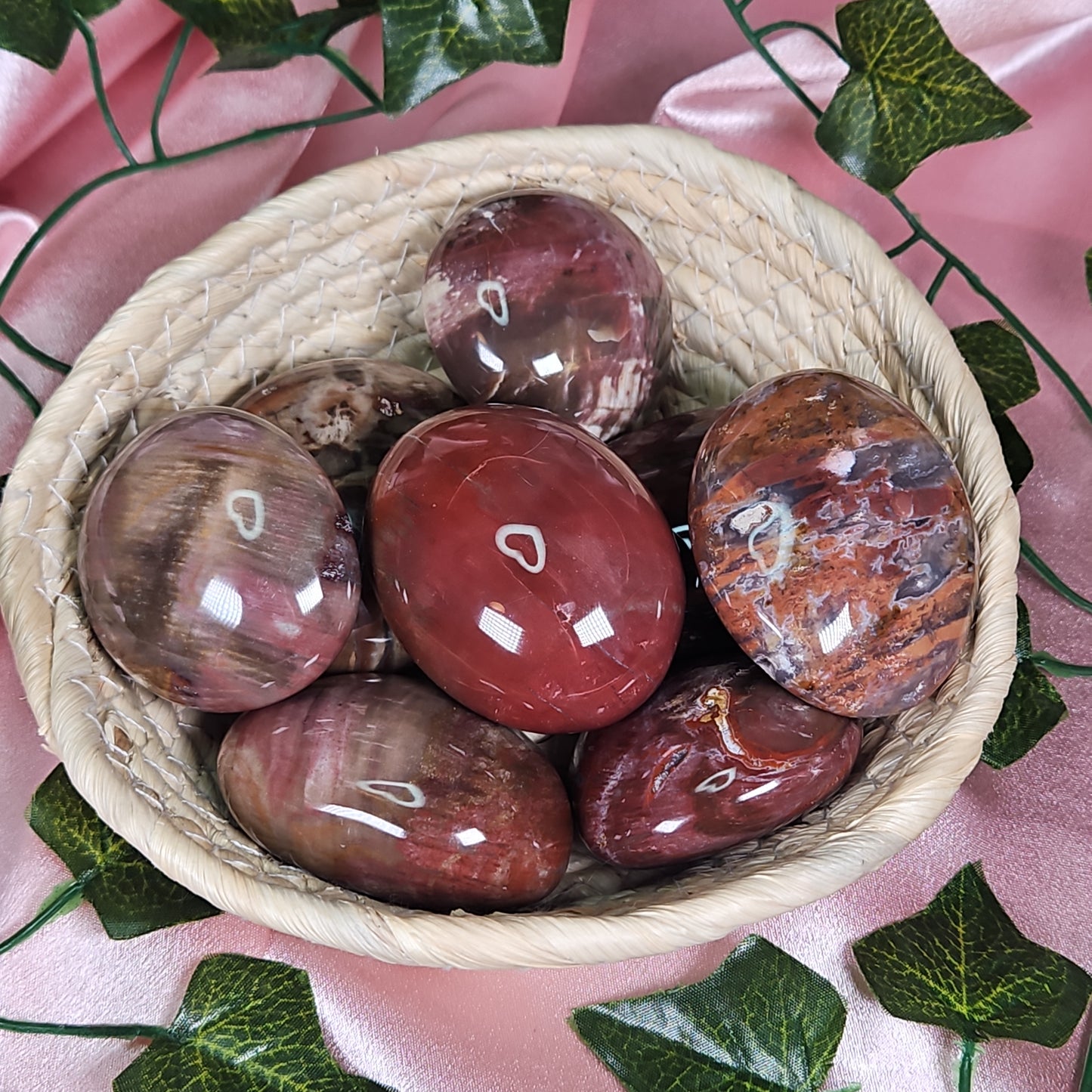 Petrified wood palmstone