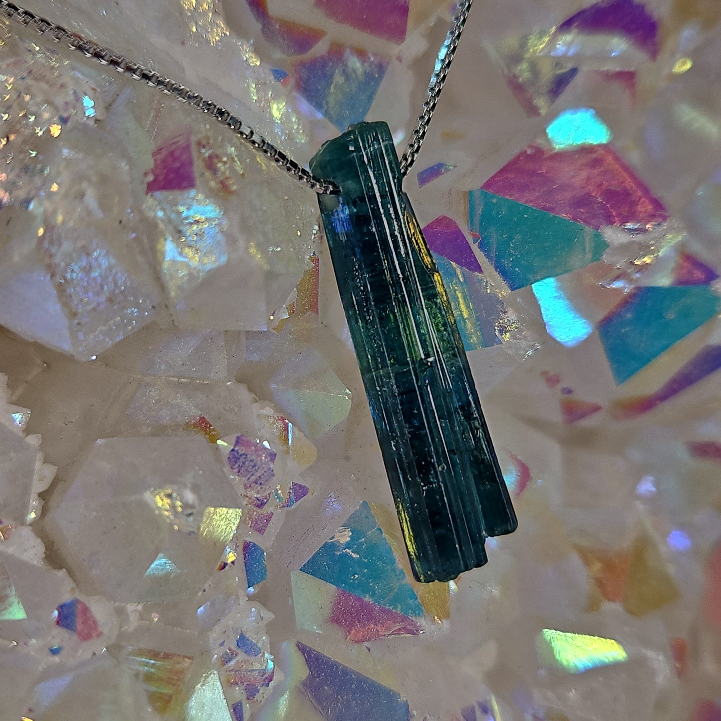 Blue tourmaline necklace