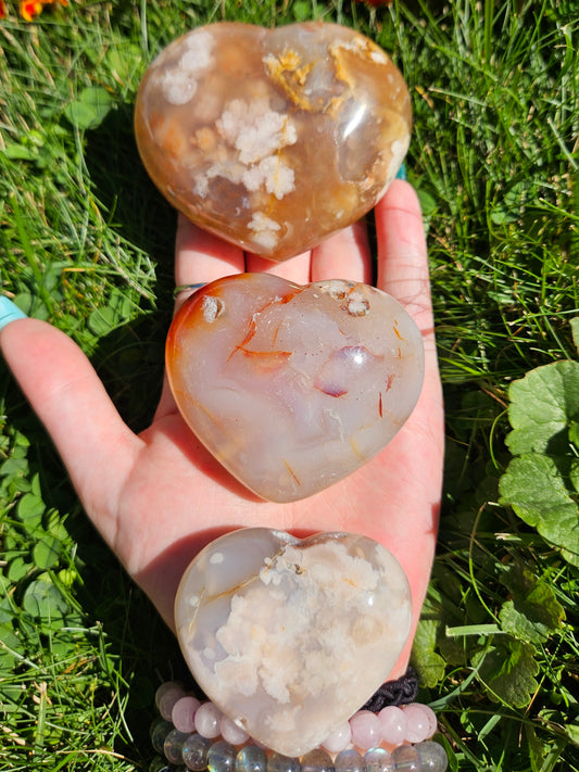 Flower agate heart
