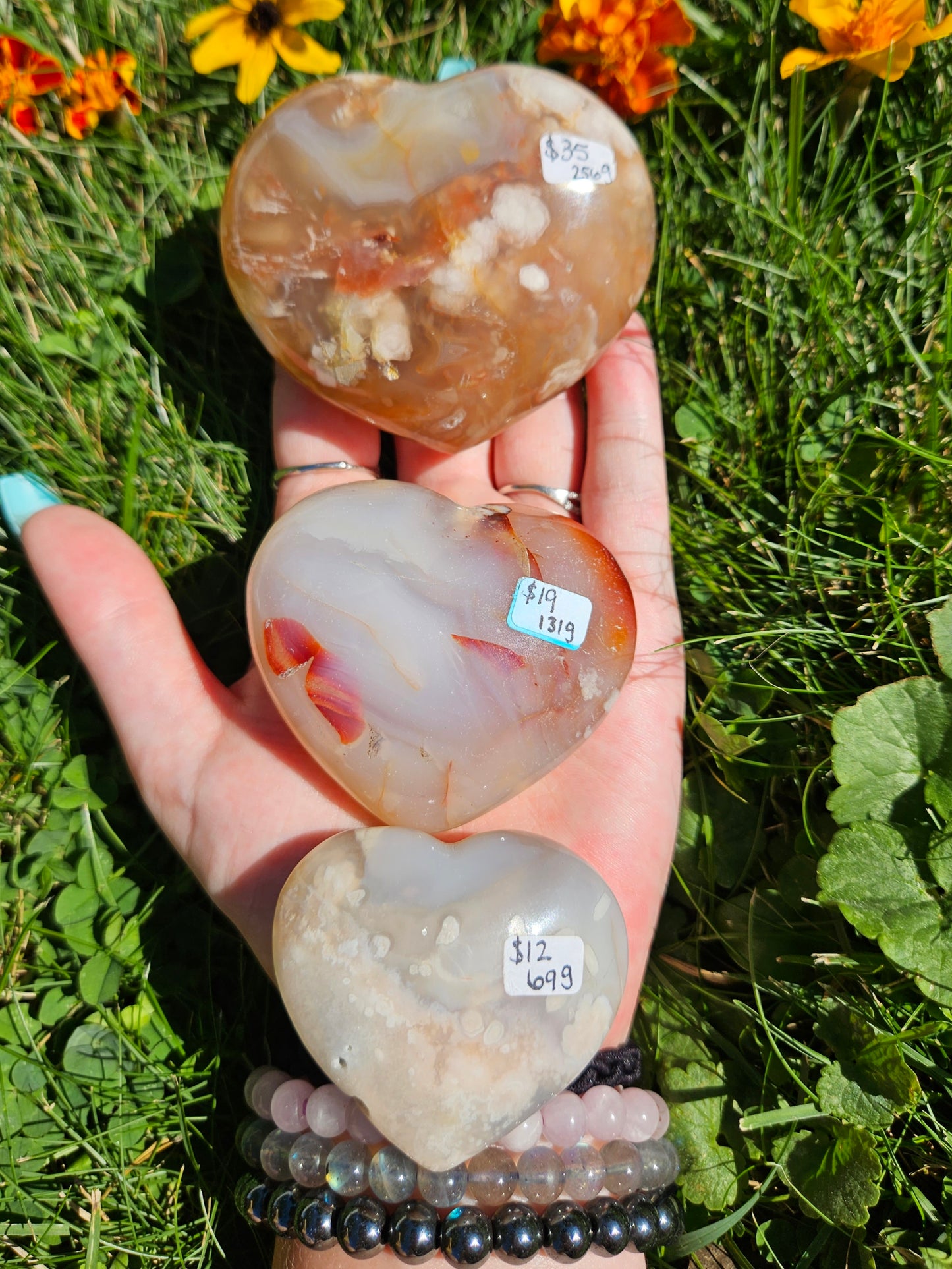 Flower agate heart