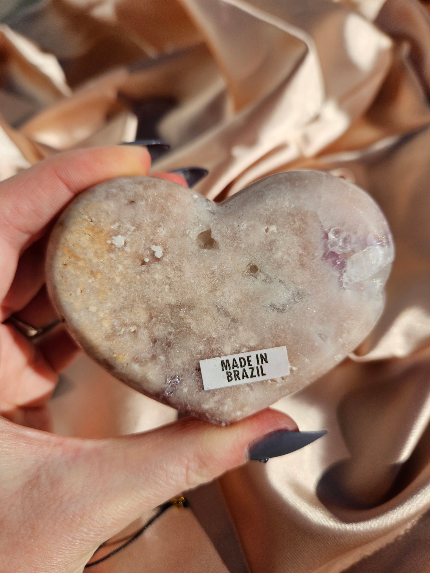 Pink amethyst heart