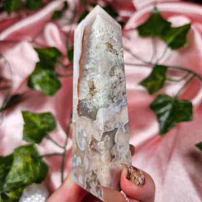 Pink amethyst/ flower agate tower