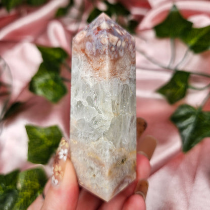 Pink amethyst/ flower agate tower