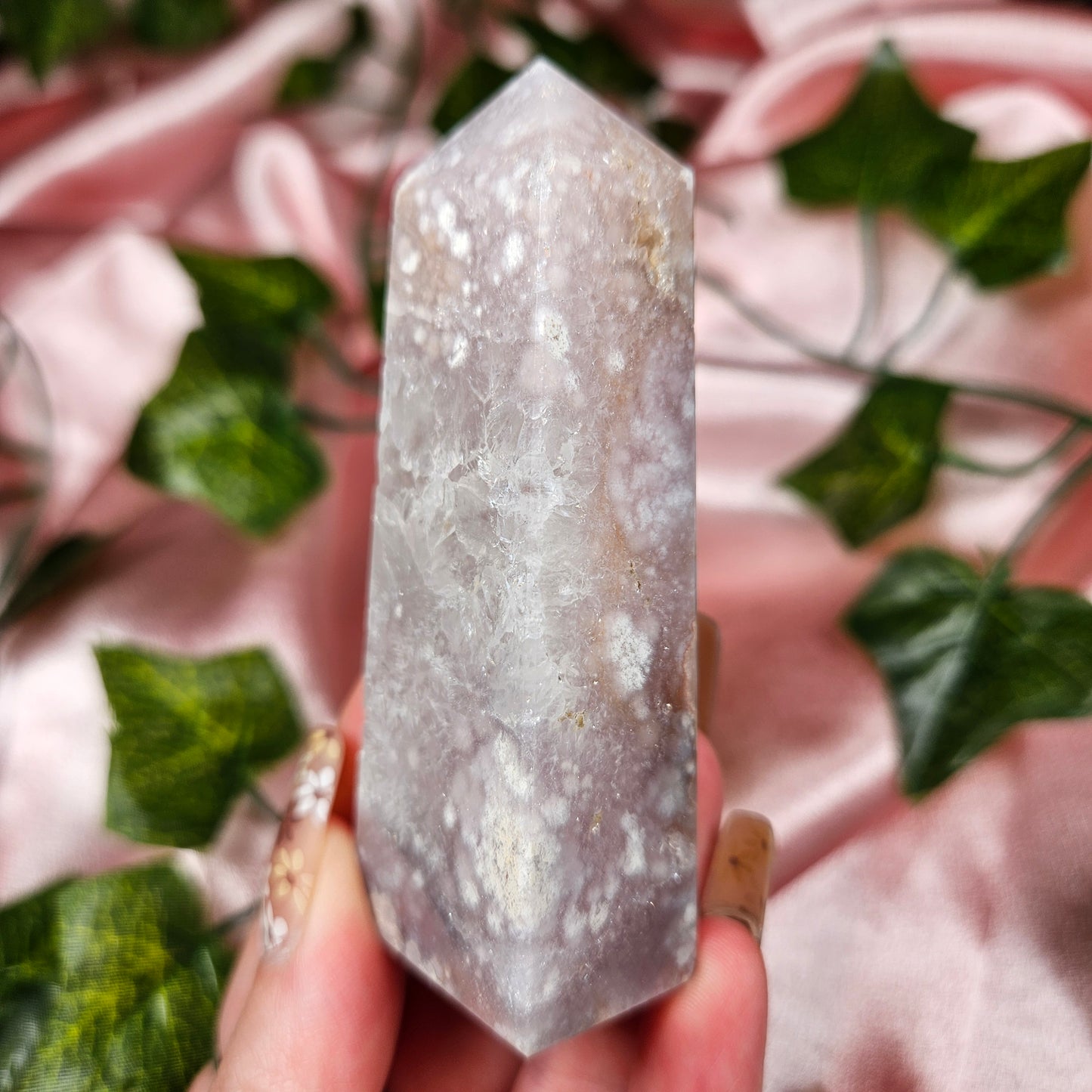 Pink amethyst/ flower agate tower