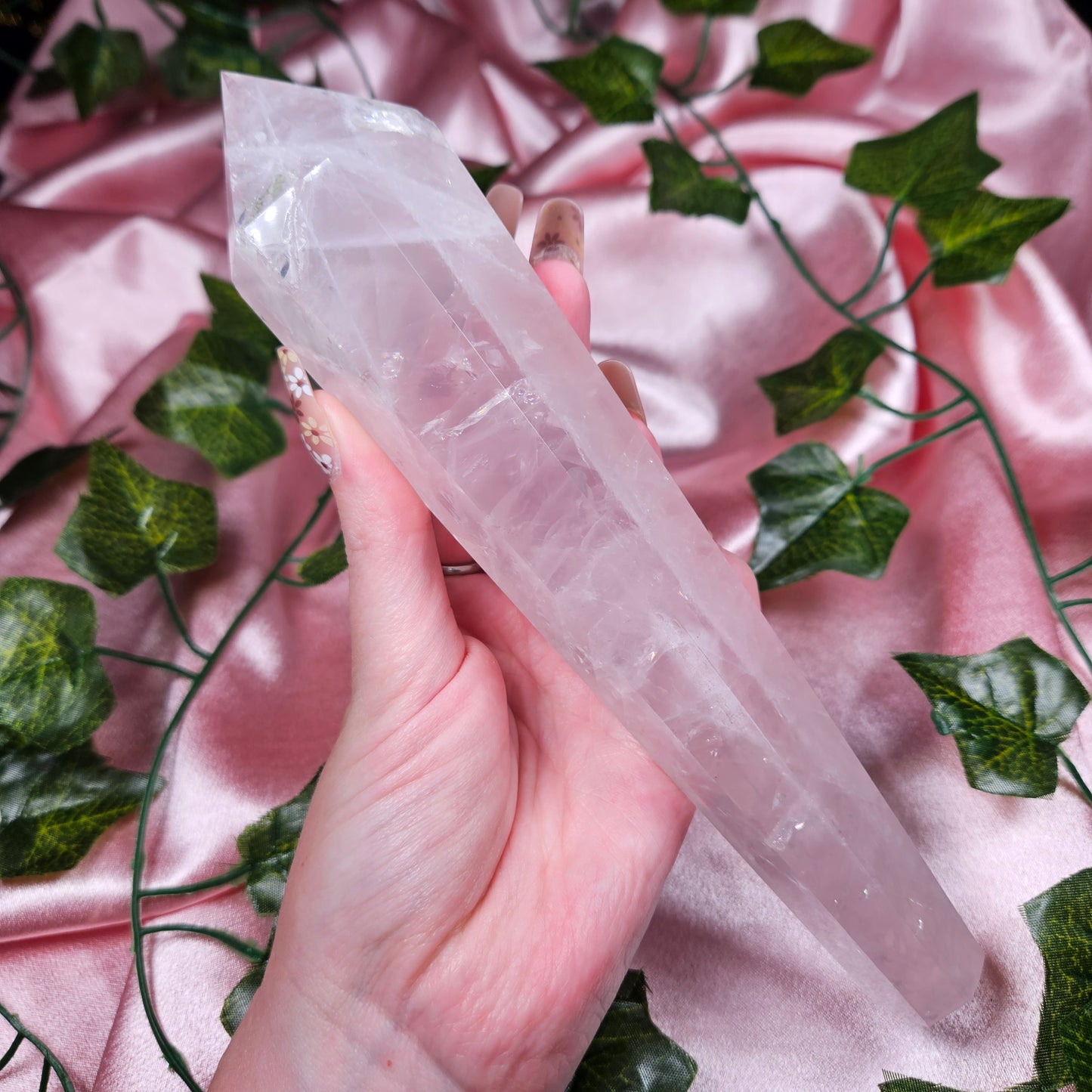 Rose quartz wand