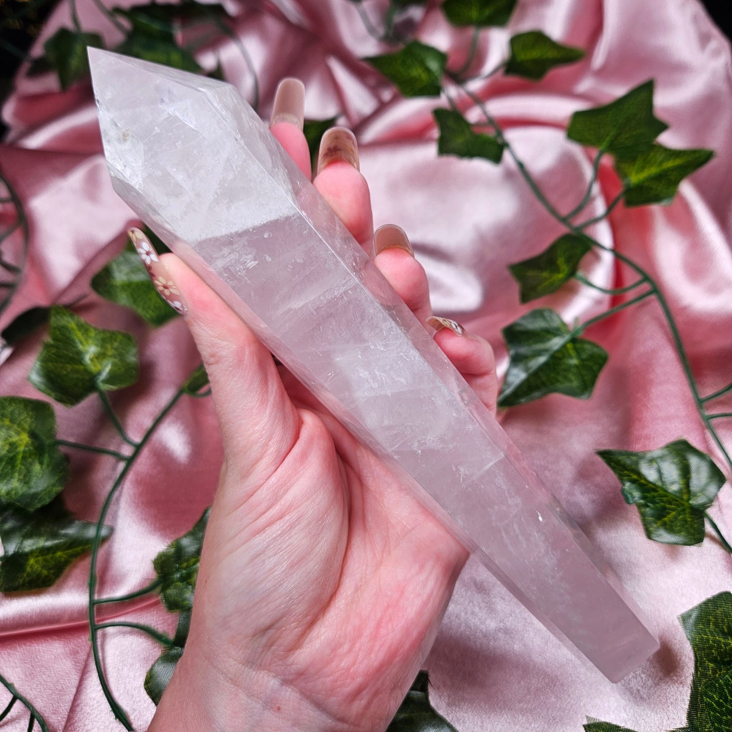 Rose quartz wand