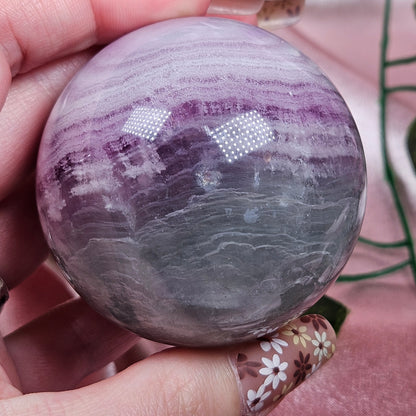 Silky fluorite sphere