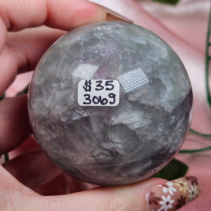Silky fluorite sphere