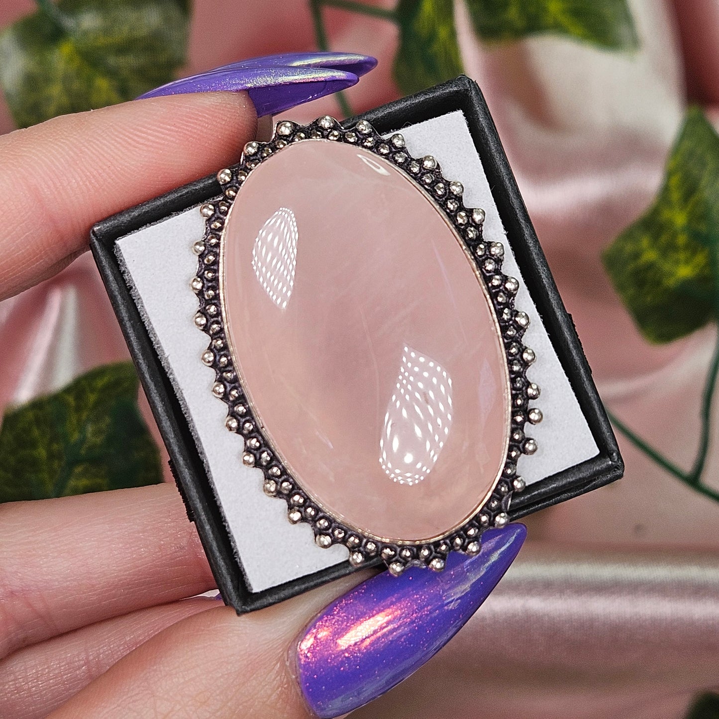 Rose quartz ring size 7.5