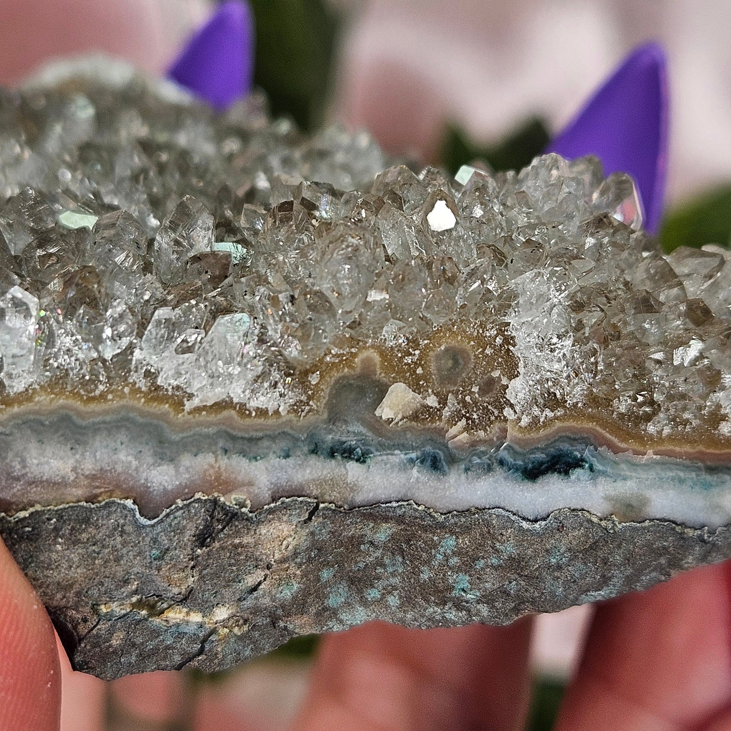 Rainbow amethyst cluster