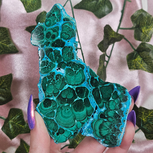 Chrysacolla/ malachite slab