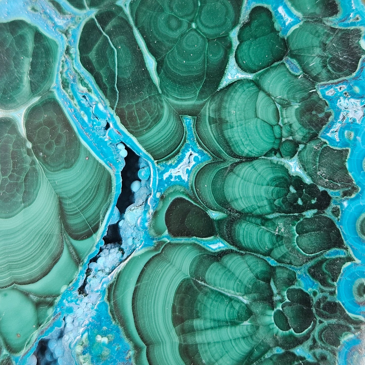Chrysacolla/ malachite slab