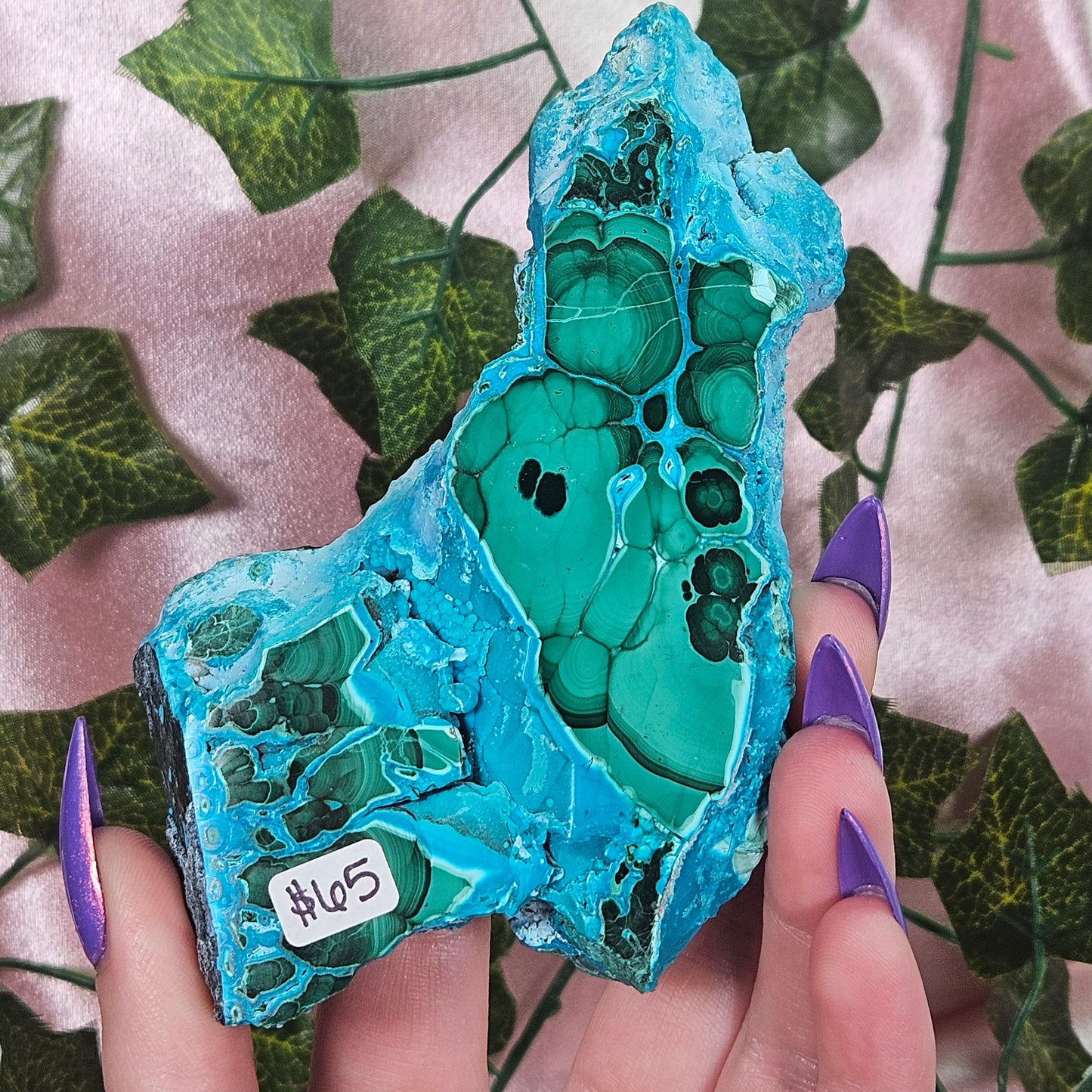 Chrysacolla/ malachite slab
