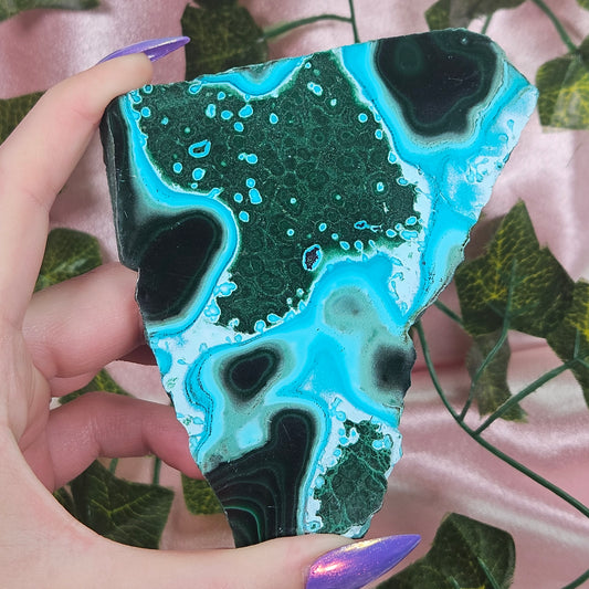 Chrysacolla/ malachite slab