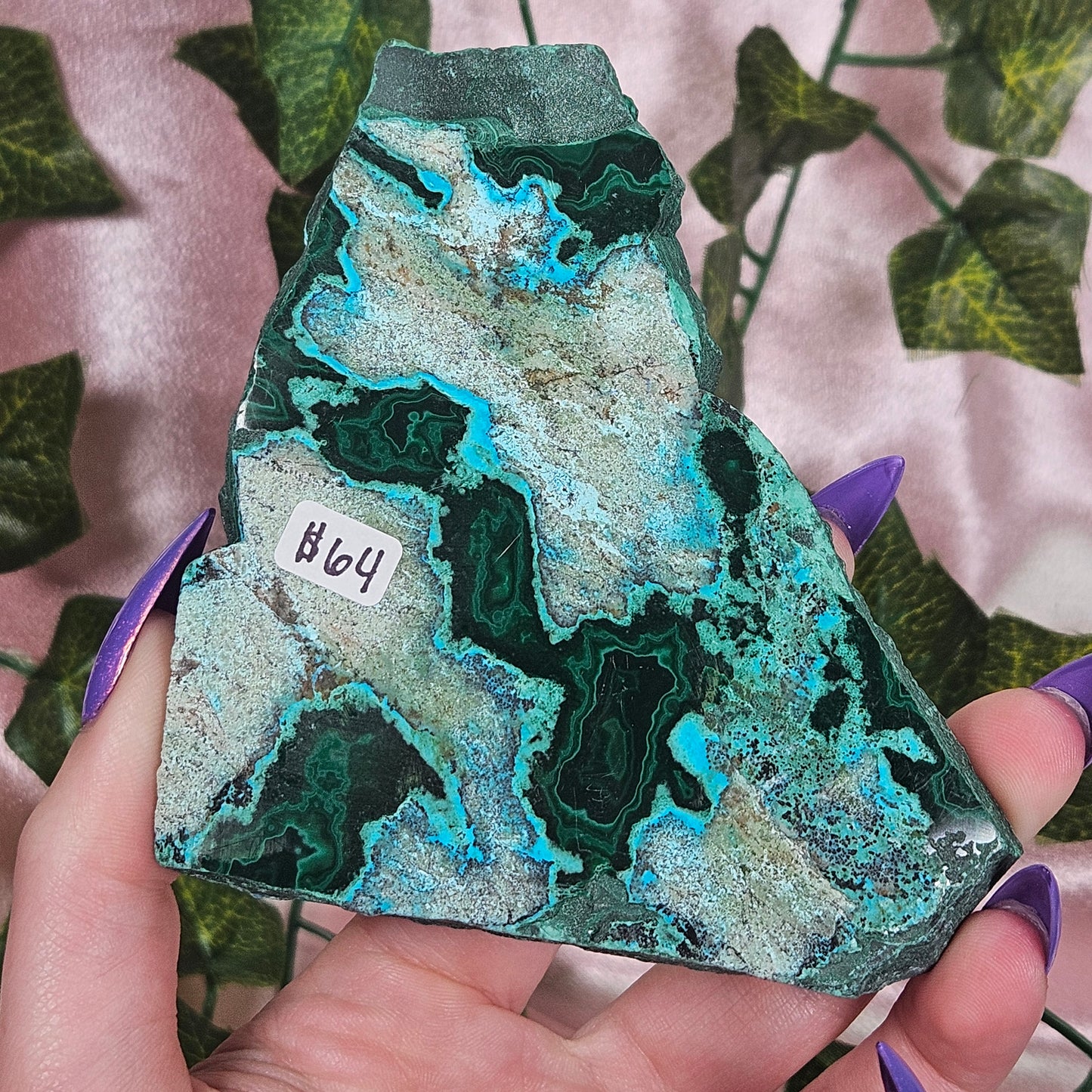Chrysacolla/ malachite slab
