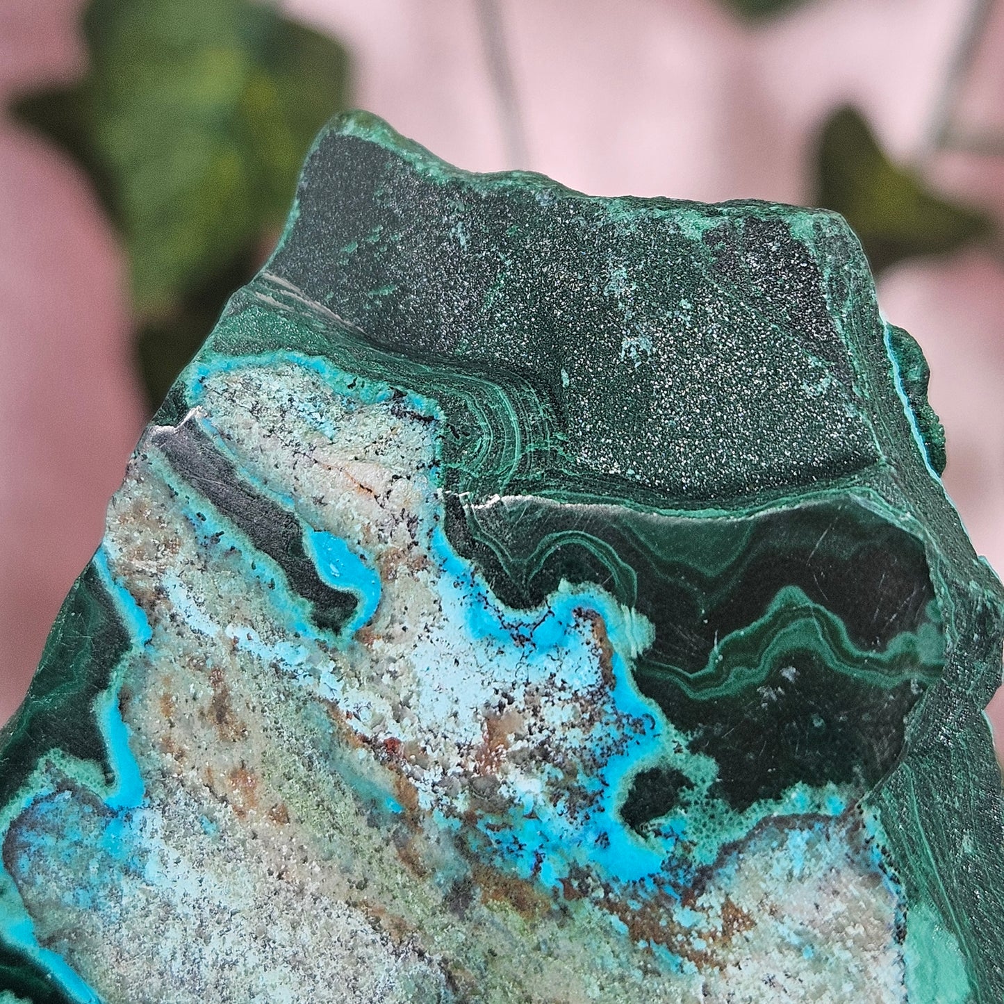 Chrysacolla/ malachite slab
