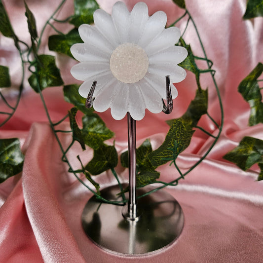 Selenite flower on stand