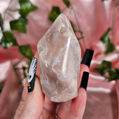 Pink flower agate flame