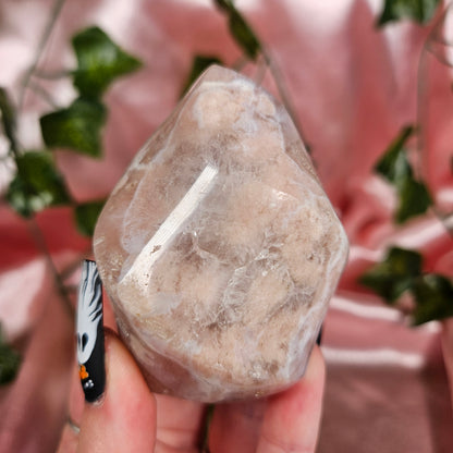 Pink flower agate flame