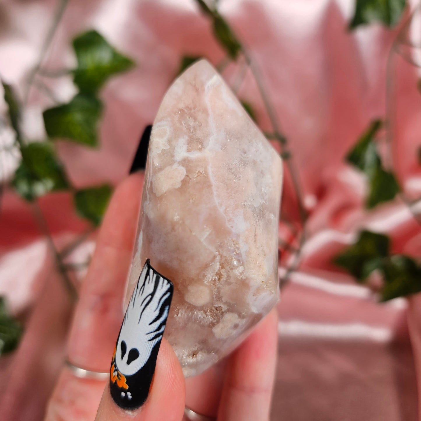 Pink flower agate flame