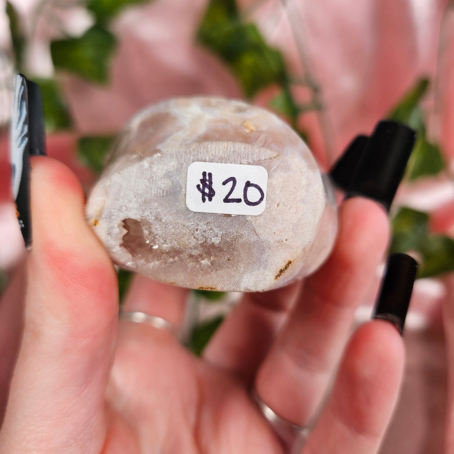 Pink flower agate flame