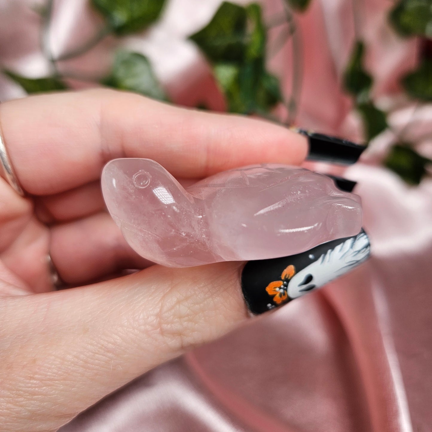 Rose quartz turtle