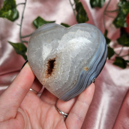 Orca agate druzy heart