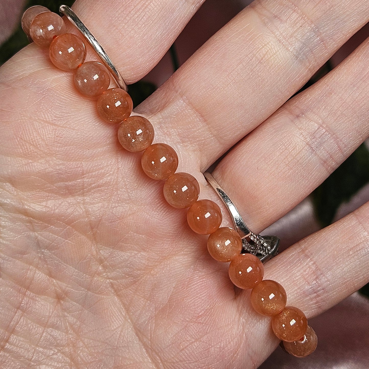 Peach moonstone 6mm bracelet