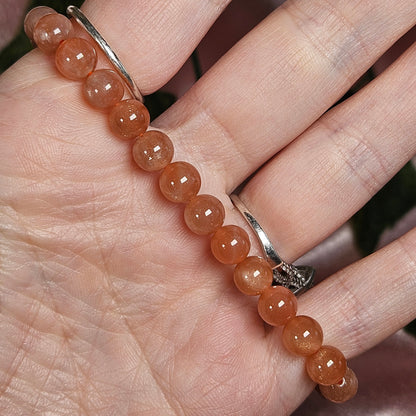 Peach moonstone 6mm bracelet