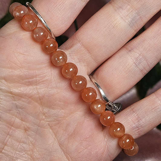 Peach moonstone 6mm bracelet