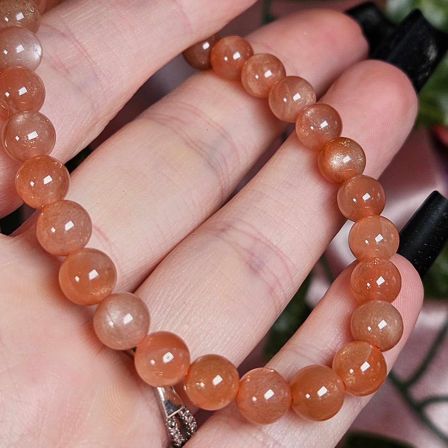 Peach moonstone 6mm bracelet