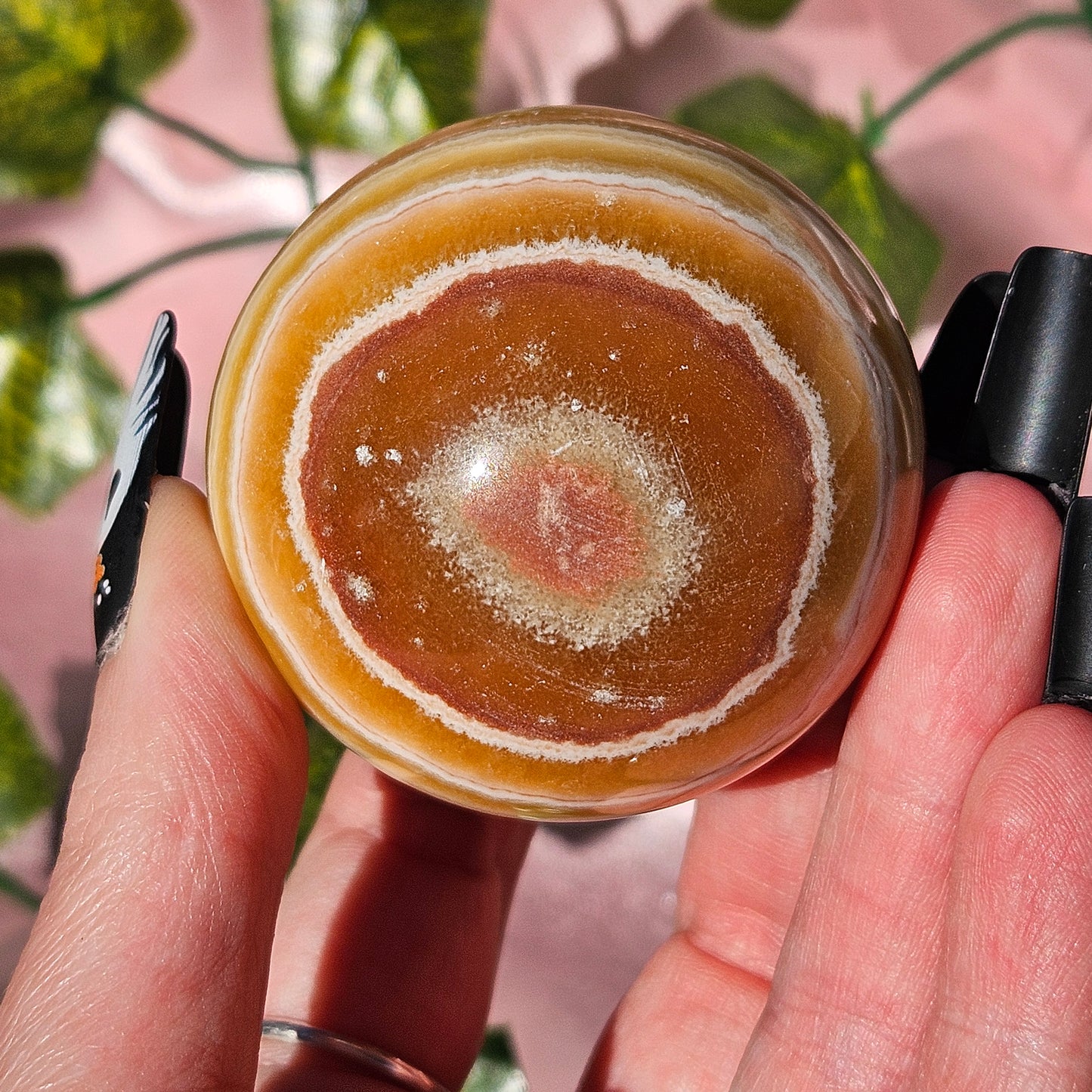 Orange calcite sphere