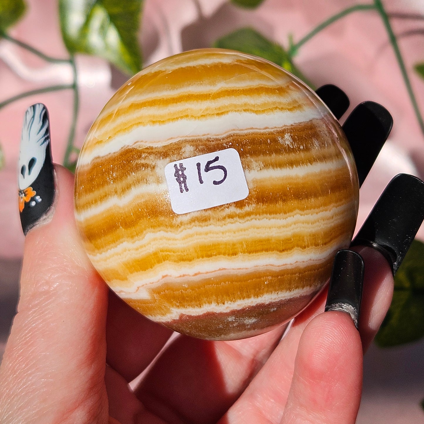 Orange calcite sphere