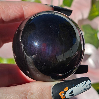 Rainbow obsidian sphere