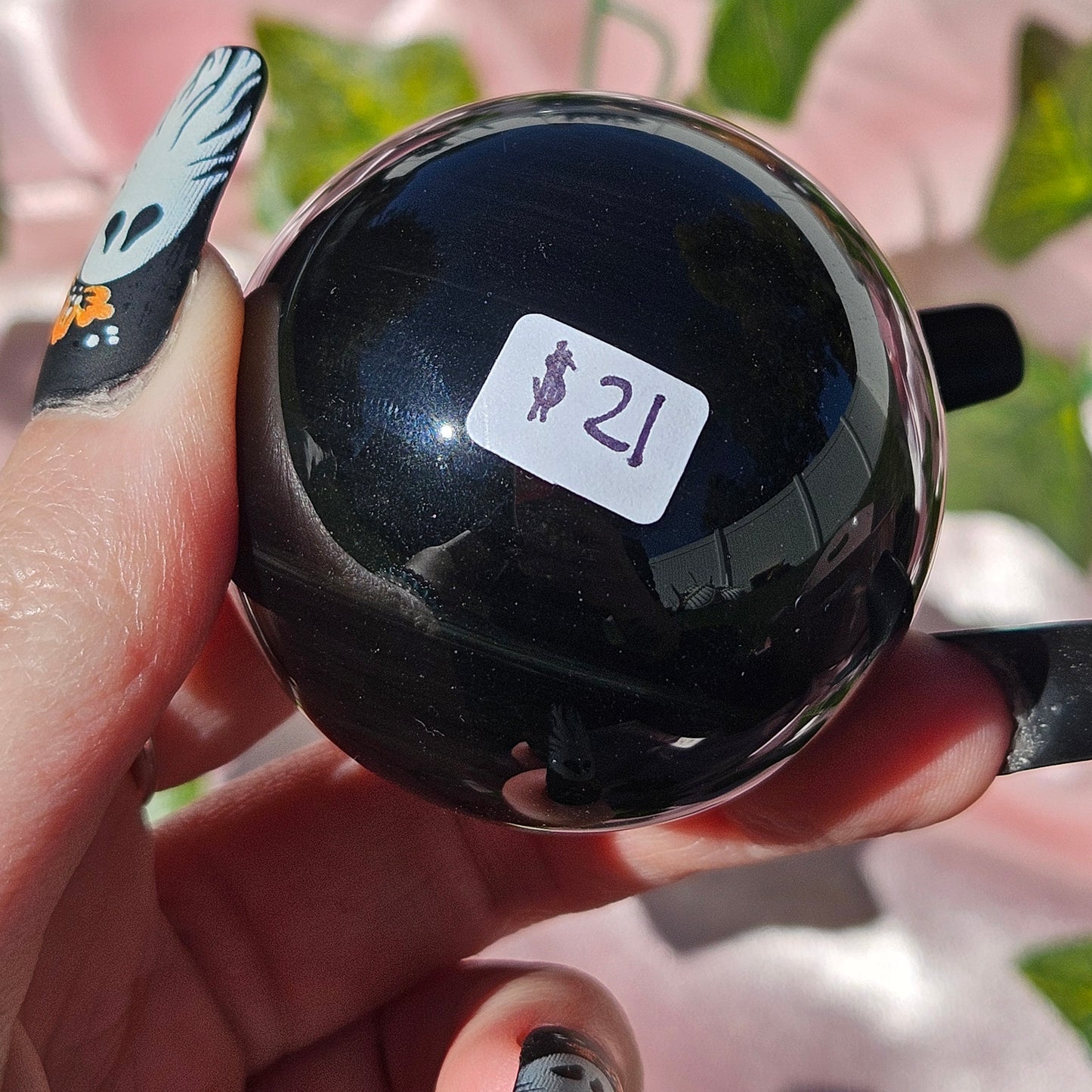 Rainbow obsidian sphere