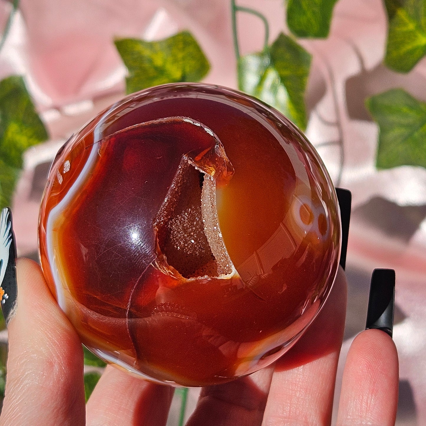 Druzy Carnelian sphere