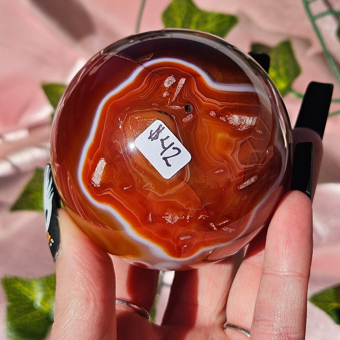 Druzy Carnelian sphere