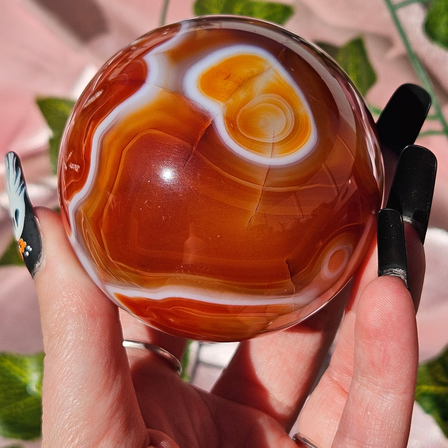 Druzy Carnelian sphere