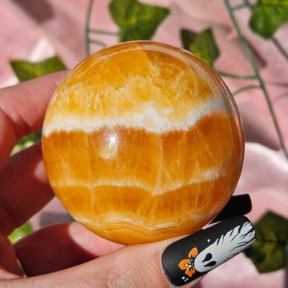 Orange calcite sphere