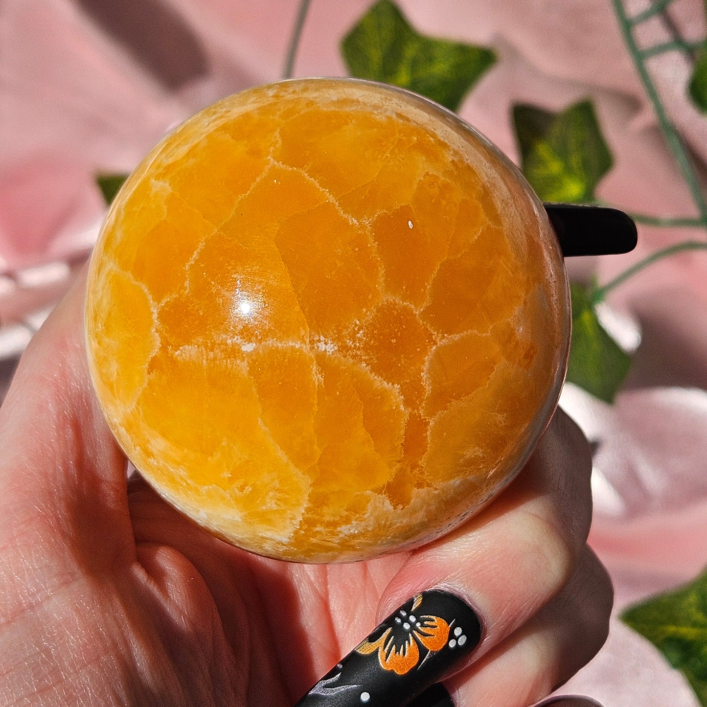 Orange calcite sphere