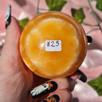 Orange calcite sphere