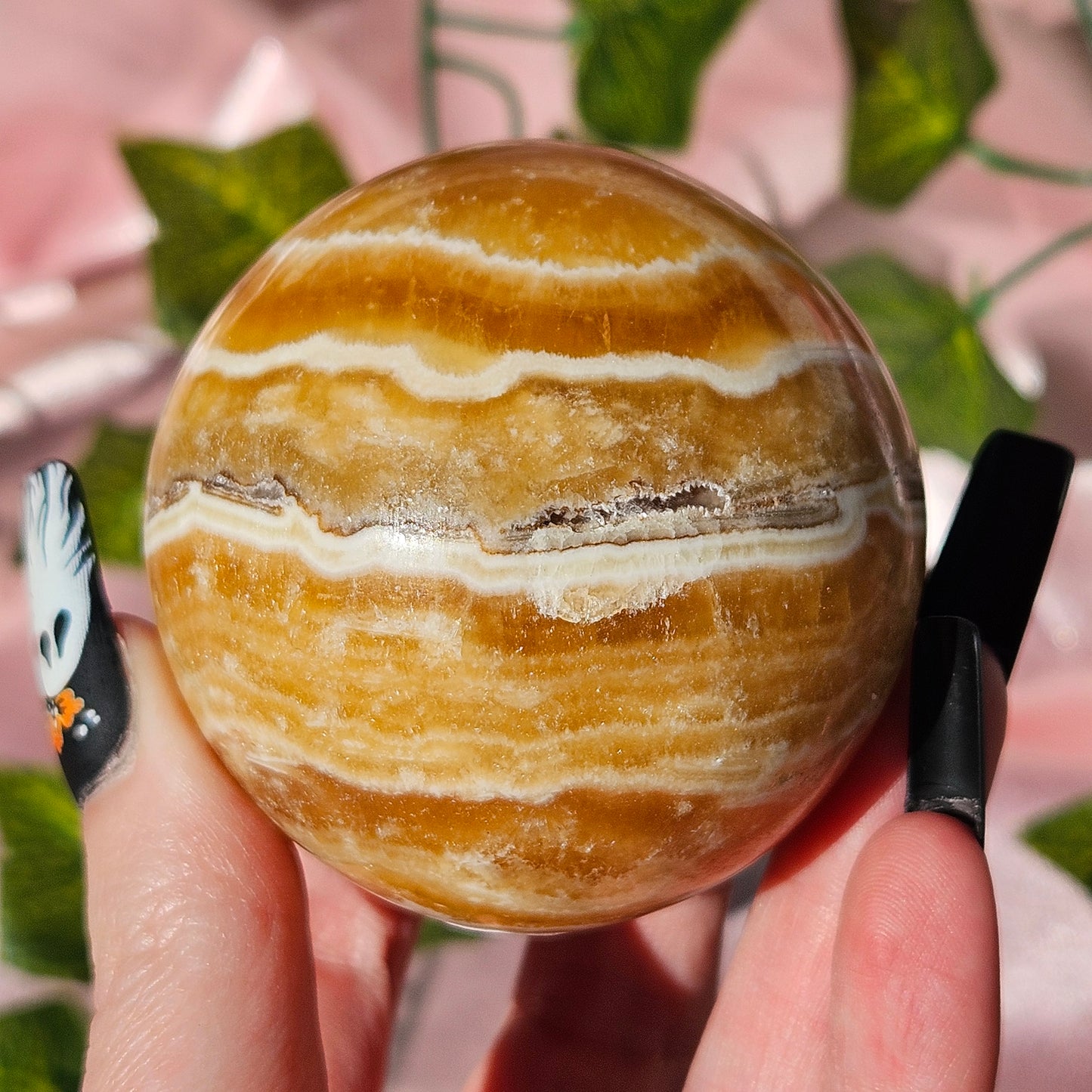 Orange calcite sphere