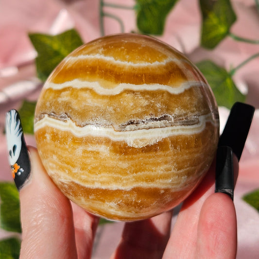 Orange calcite sphere